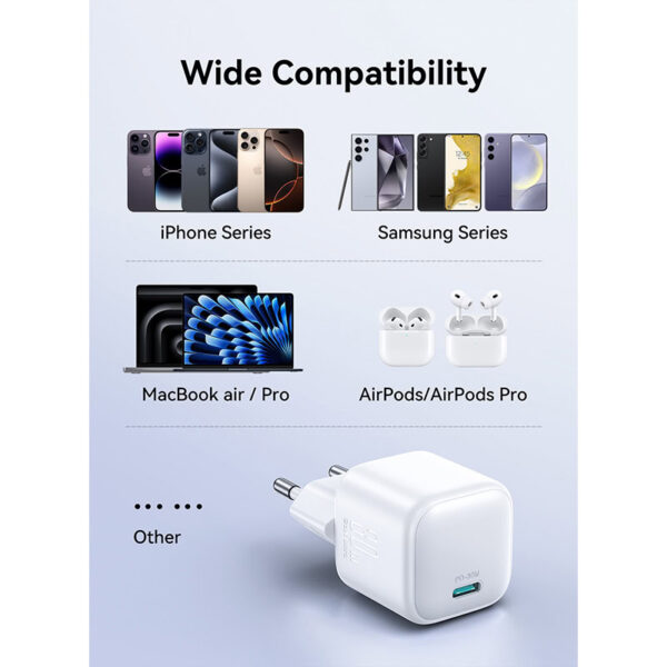 Joyroom 30W mini charger - USB-C port - White - Image 8