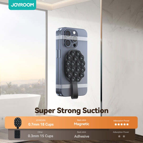 Joyroom Magnetic Suction Cup Phone Holder for Universal Use - Black - Image 7