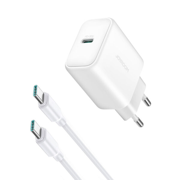 Joyroom PD 30W Charger - Includes USB-C to USB-C cable - 1 meter - White