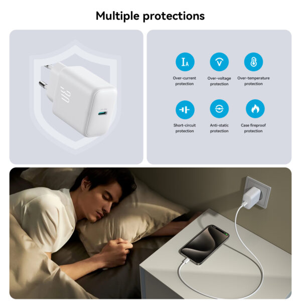 Joyroom PD 30W Charger - Includes USB-C to USB-C cable - 1 meter - White - Image 6