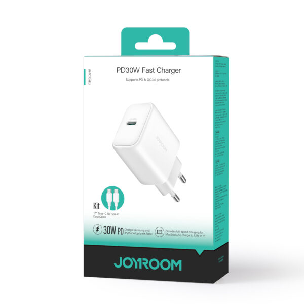 Joyroom PD 30W Charger - Includes USB-C to USB-C cable - 1 meter - White - Image 7