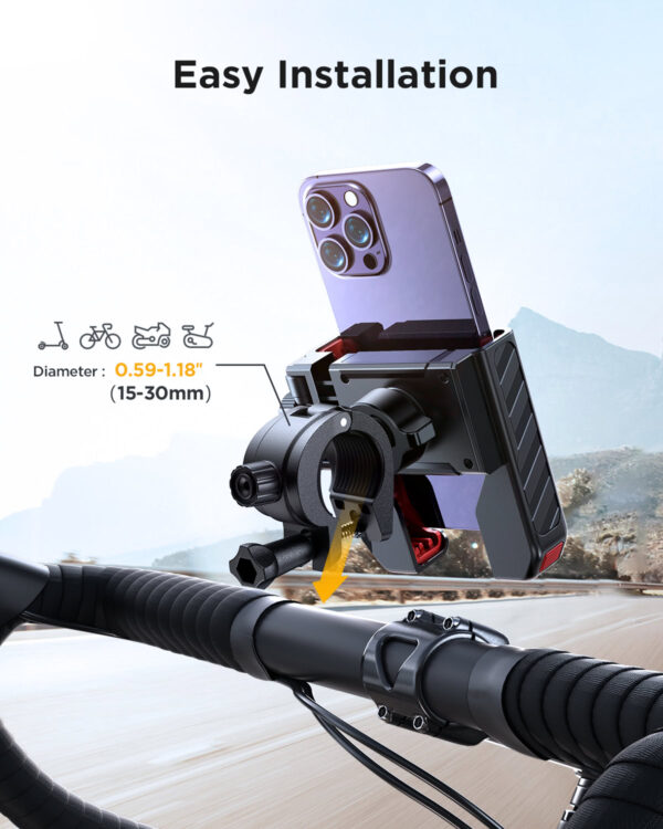 Joyroom Phone Holder for Bicycle Handlebar - Black - Image 3