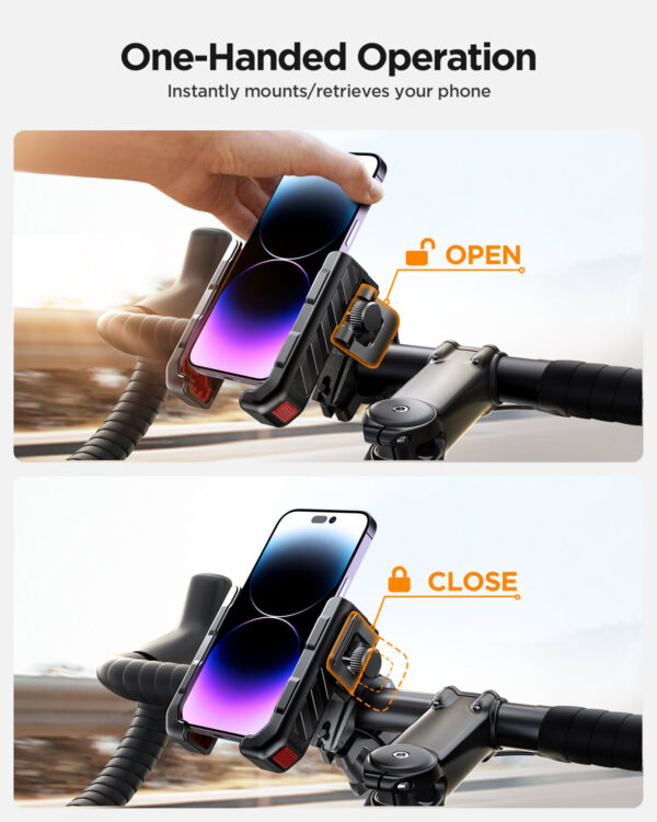 Joyroom Phone Holder for Bicycle Handlebar - Black - Image 4