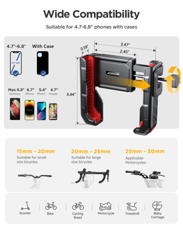 Joyroom Phone Holder for Bicycle Handlebar - Black - Image 6