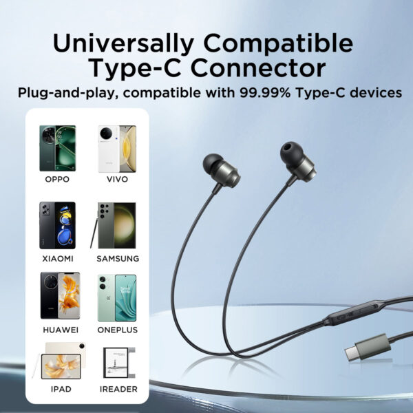 Joyroom Type-C In-Ear Earbuds - NOT suitable for iPhones - Black - Image 10