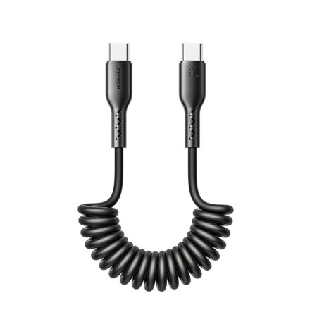 Joyroom – USB-C to USB-C Cable – Curl Cable – Extendable Charging Cable – Universal Charging Cable – 1.5 m – 60W – Black