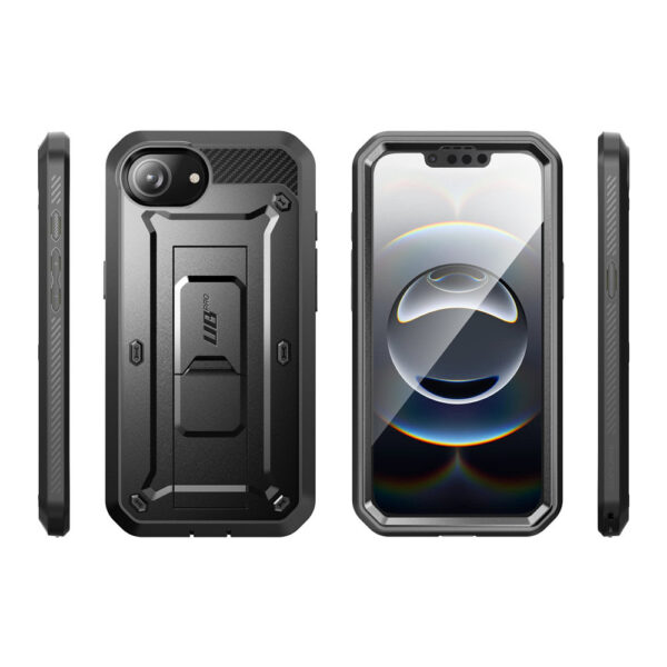 Supcase 360 Backcase case with screen protector iPhone 16e - Black - Image 2