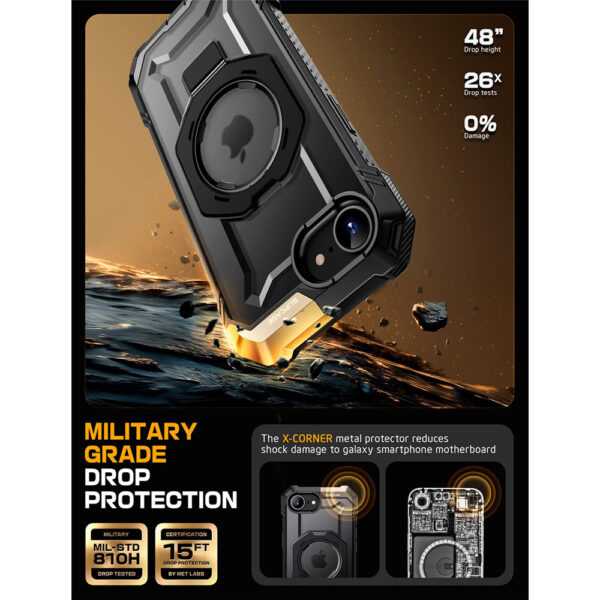 Supcase UB Grip hoesje geschikt voor iPhone 16e - Zwart - Afbeelding 4