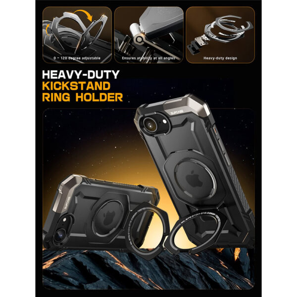 Supcase UB Grip hoesje geschikt voor iPhone 16e - Zwart - Afbeelding 5