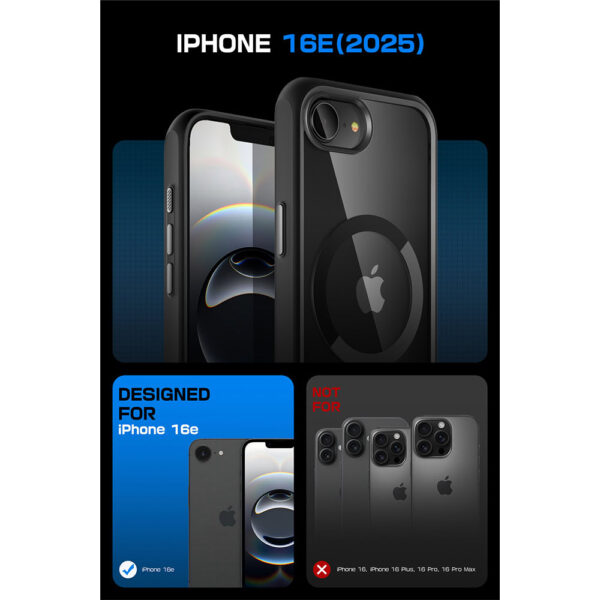 Supcase UB MagSafe iPhone 16e case - Black - Image 3