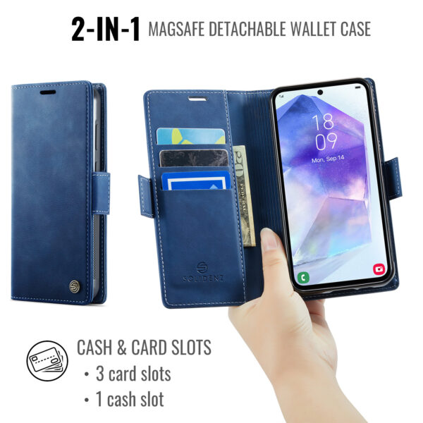 Solidenz 2-in-1 MagSafe Wallet Case for Samsung Galaxy S25 Edge - Blue - Image 7