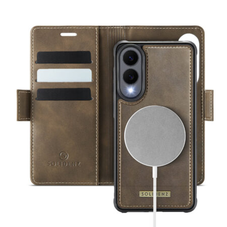 Solidenz 2-in-1 MagSafe Wallet Case voor Samsung Galaxy S25 Edge – Bruin