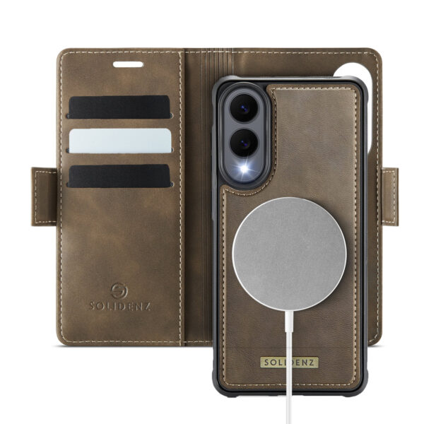 Solidenz 2-in-1 MagSafe Wallet Case voor Samsung Galaxy S25 Edge - Bruin