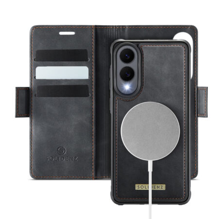 Solidenz 2-in-1 MagSafe Wallet Case voor Samsung Galaxy S25 Edge – Zwart