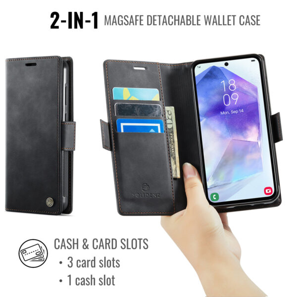 Solidenz 2-in-1 MagSafe Wallet Case voor Samsung Galaxy S25 Edge - Zwart - Afbeelding 7