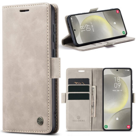 Solidenz Urban Book Samsung Galaxy S25 Edge hoesje – Beige
