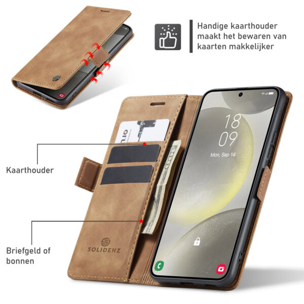 Solidenz Urban Book Samsung Galaxy S25 Edge hoesje - Bruin - Afbeelding 6