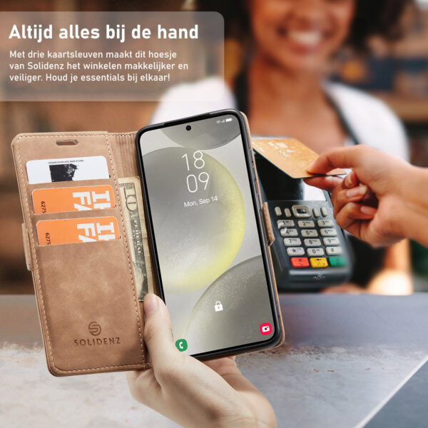 Solidenz Urban Book Samsung Galaxy S25 Edge hoesje - Bruin - Afbeelding 8