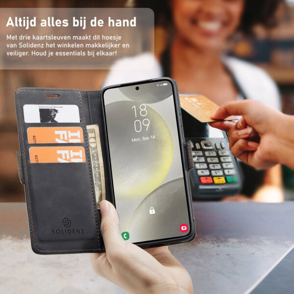 Solidenz Urban Book Samsung Galaxy S25 Edge hoesje - Zwart - Afbeelding 8