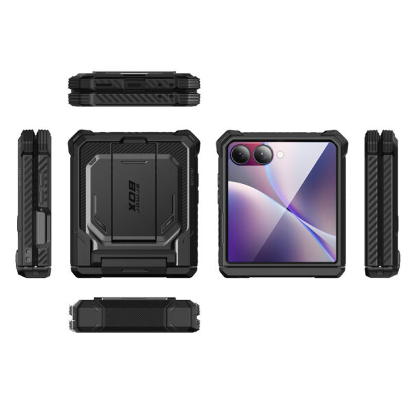 Armorbox Galaxy Z Flip 7 hoesje met screen protector - Zwart - Afbeelding 2