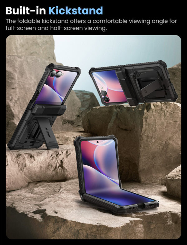 Armorbox Galaxy Z Flip 7 hoesje met screen protector - Zwart - Afbeelding 6