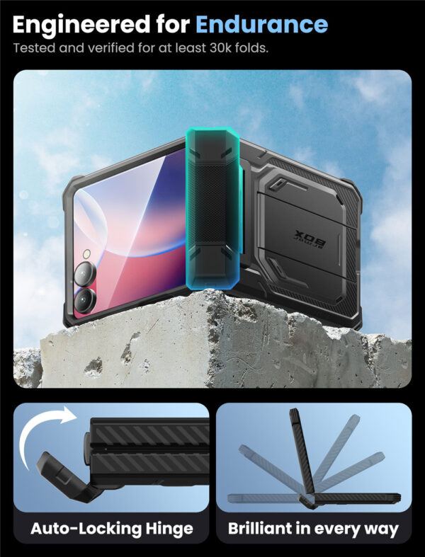 Armorbox Galaxy Z Flip 7 hoesje met screen protector - Zwart - Afbeelding 7