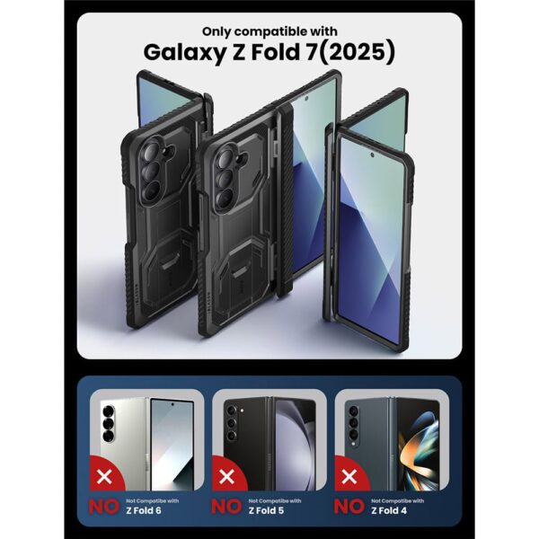Armorbox Galaxy Z Fold 7 case with screen protector - Black - Image 3