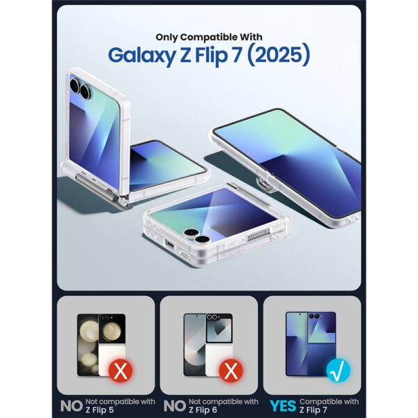 Cosmo Samsung Galaxy Z Flip 7 hoesje met screen protector en MagSafe - Transparant - Afbeelding 3