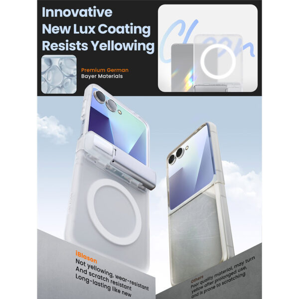 Cosmo Samsung Galaxy Z Flip 7 hoesje met screen protector en MagSafe - Transparant - Afbeelding 9