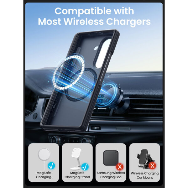Cosmo Samsung Galaxy Z Fold 7 case with screen protector and MagSafe - Frost Black - Image 11