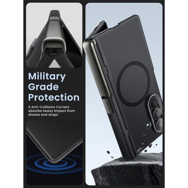 Cosmo Samsung Galaxy Z Fold 7 case with screen protector and MagSafe - Frost Black - Image 5