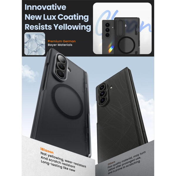 Cosmo Samsung Galaxy Z Fold 7 case with screen protector and MagSafe - Frost Black - Image 7