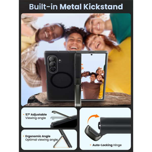 Cosmo Samsung Galaxy Z Fold 7 case with screen protector and MagSafe - Frost Black - Image 8
