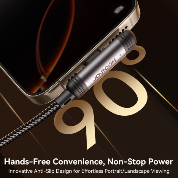 Joyroom USB‑C naar Lightning Kabel 30 W - 1.2 m Vinkeldesign met Display - Nylon Gevlochten - PD snellader - Gaming kabel - Afbeelding 6