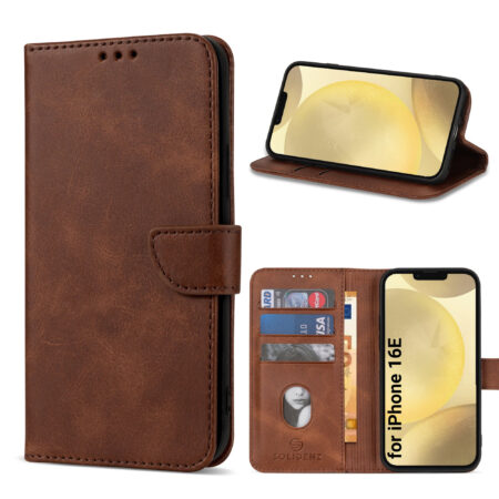 Solidenz bookcase iPhone 16e – Brown