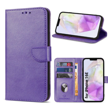 Solidenz bookcase iPhone 16e – Purple