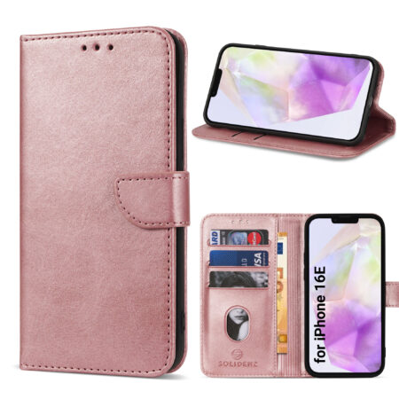 Solidenz bookcase iPhone 16e – Rose gold