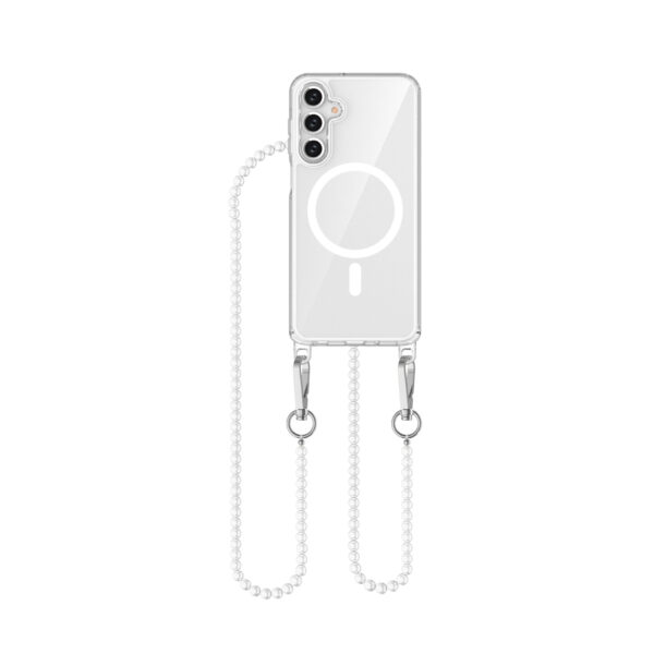 Solidenz Collection Samsung Galaxy A16 case with detachable lanyard - White Pearls - Image 2