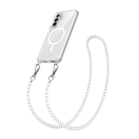 Solidenz Collection Samsung Galaxy A56 / A36 case with detachable cord – White Pearls