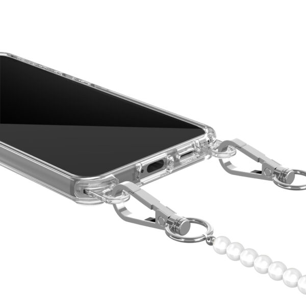 Solidenz Collection Samsung Galaxy S25 / S24 case with detachable cord - White Pearls - Image 4
