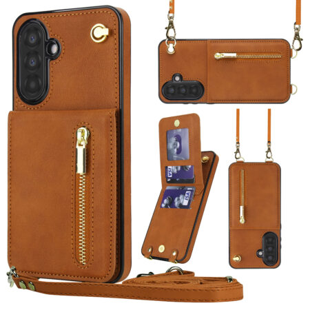 Solidenz Fashion Wallet case with cord Samsung Galaxy A56 – Brown