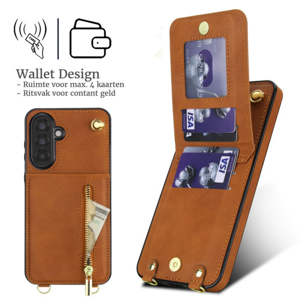 Solidenz Fashion Wallet case with cord Samsung Galaxy A56 - Brown - Image 2