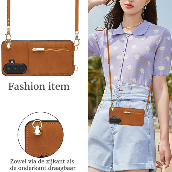 Solidenz Fashion Wallet case with cord Samsung Galaxy A56 - Brown - Image 3