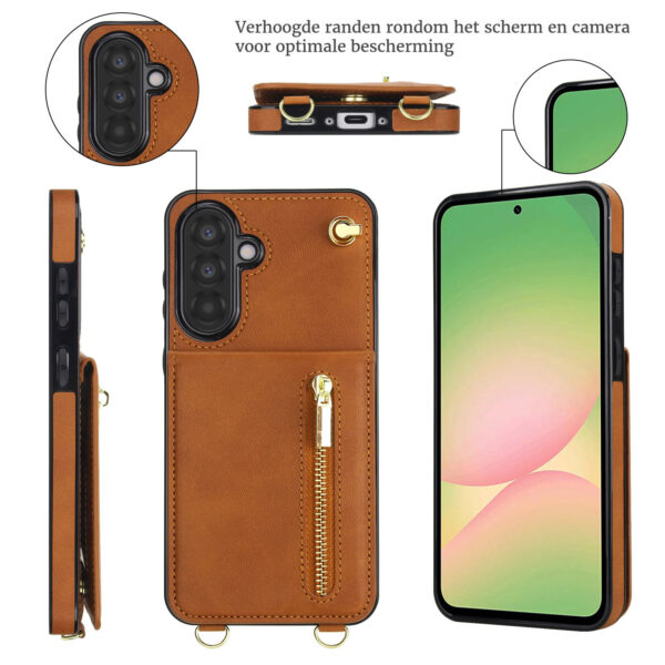 Solidenz Fashion Wallet case with cord Samsung Galaxy A56 - Brown - Image 4