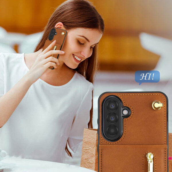 Solidenz Fashion Wallet case with cord Samsung Galaxy A56 - Brown - Image 7