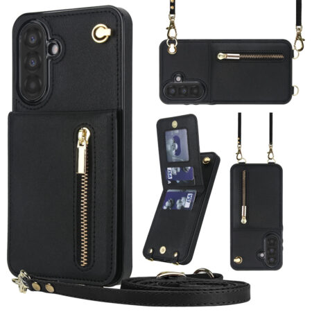 Solidenz Fashion Wallet case with lanyard Samsung Galaxy A26 – Black