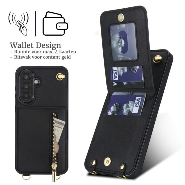 Solidenz Fashion Wallet case with cord Samsung Galaxy A56 - Black - Image 2
