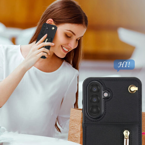 Solidenz Fashion Wallet case with cord Samsung Galaxy A56 - Black - Image 7