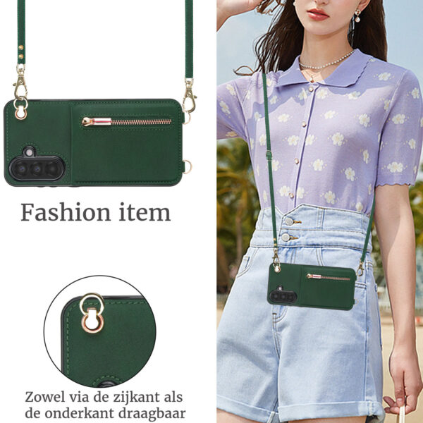 Solidenz Fashion Wallet case with cord Samsung Galaxy A56 - Green - Image 3