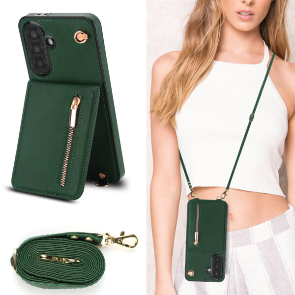 Solidenz Fashion Wallet case with cord Samsung Galaxy A56 - Green - Image 6